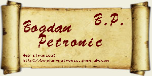 Bogdan Petronić vizit kartica